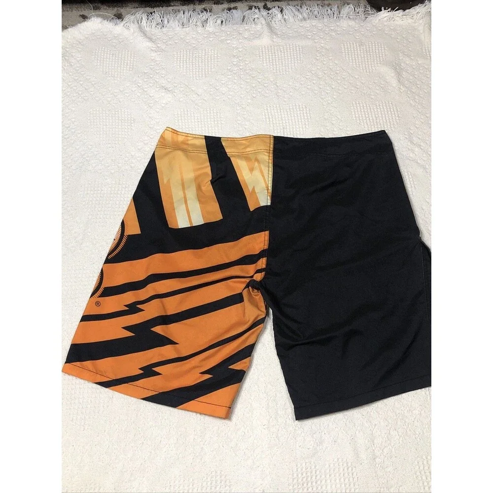 Boy Scouts Of America Board Shorts Mens Sz L Black Orange Swim Trunks Unlined